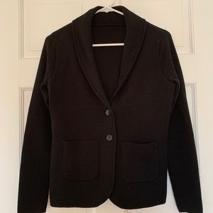 Sweater blazer. Wool blend. Black